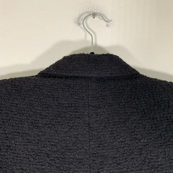 Josephine Chaus Blazer Womens Petite 8 Black Textured Padded Shoulders - Picture 8 of 9